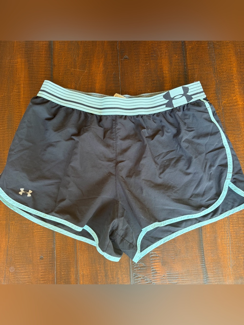 Under Armour Women's Black Athletic Shorts with Mint Trim